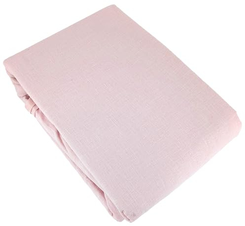 Parure de lit 240x220 cm Coton Lin lavé Lino Rose Nude 3 pièces