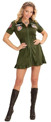 W WIDMANN MILANO Party Fashion - Costume pilota di jet da combattimento, abito, uniforme, pilota di jet da combattimento, aviatrice, carnevale