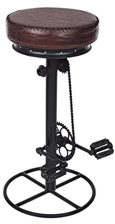 Bizzotto Cycle Hocker, Metall, braun, 41 x 41 x 80 cm