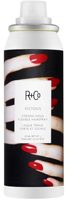 R+Co Vicious Strong Hold Flexible Hairspray Travel | Strong Hold + No Crunch + No Flaking | Vegan + Cruelty-Free | 2 Oz