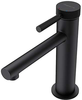 Sogood Robinet mitigeur noir mat pour lavabo ou vasque design 18,1cm