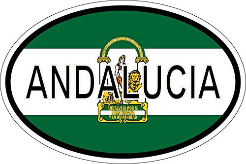 Akachafactory Sticker oval flag vinyl country code andalusia spain