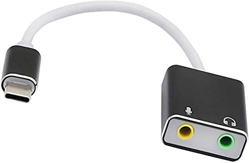 Carte son externe USB C, adaptateur de carte audio 7.1 canaux, carte son stéréo externe avec prise jack 3,5 mm et prise microphone pour ordinateur portable MacBook Pro PC