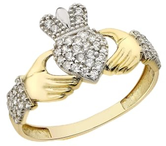 Damen-Claddah-Ring Gelbgold 9kt Zirkonia 11,5mm | Carissima Gold