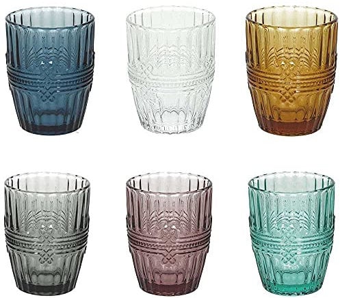 Tognana Ionico, Set 6 Bicchieri 280 cc, Vetro, Multicolore