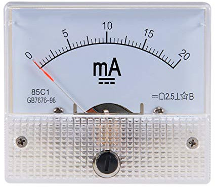 Contatore di pannello di corrente analogico DC 0 – 20 mA 0,1 mA scala 85 C1 amperometro per il test di circuito di carica della batteria Ampere tester di calibro Pack di 1