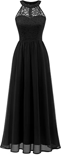 Wedtrend Abendkleider Elegant für Hochzeit Ballkleid Lang Damen Brautjungfer Kleid Ballkleider Schwarz 0201 Black XL