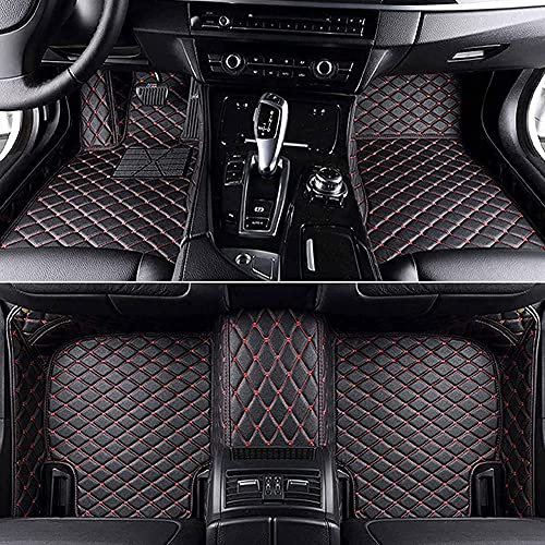 Fußmatten Leder Fussmatten Auto FüR VW Passat B7/B8 2011-2018(LHD), Anti-Rutsch Bodenmatte Set Allwetter fußMatte Vorne Hinten Wasserdichte Anti-Kratz Automatten Teppiche