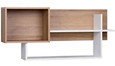 Marmex Grant G3 - Wandregal - Großes Doppelregal zum Aufhängen über den Schreibtisch - Wandregal, Hängeregal - Bücherregal für Bücher, Spielzeug - 109x51x27 weiß + Riviera Eiche