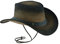 Leatherick Australien Cowboy Unisexe Style Occidental Deux Tons Noir Marron Outback Bush Chapeau Véritable Cuir Australien (as4, Alpha, m)