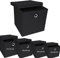 A406 2x Foldable Storage Boxes with Lid Storage Basket with Lid Fabric Cubes with Handles Collapsible Fabric Organiser Clothes Storage Box (Small- 20x20x20 cm, Black)