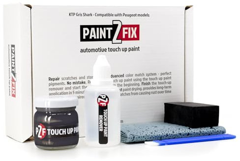 KTP Gris Shark Kit de Peinture de Retouche pour Peugeot Réparation des Rayures et des Ecailles