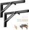 Viesap Klappkonsole 300mm, 2PCS Klappkonsole Schwerlast, Tisch Klappschanier, Klapptisch Wand, Klappregalhalterungen, Tragfähigkeit 50kg, Für Platzsparende Haus Küche Klapptisch Wandmontage. Schwarz.