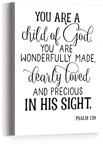 JANLAN Psalm 139 You Are a Child of God, Wanddekoration, christliche Wandkunst, christliche Kinderzimmer-Wandkunst, religiöse Wanddekoration für Kinder