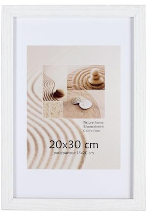 Holz Bilderrahmen Plexi Lifestyle Foto Rahmen Collage Wanddeko Poster HR25: Farbe: Weiß | Format: 50x70