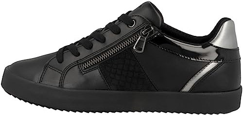 Geox Girls' D Blomiee E Trainers, Black, 6 UK