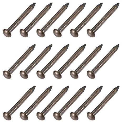 METALLIXITY Petit Clous (2x20mm) 60Pcs Laiton Minuscule Matériel Clous - pour Ménage Menuiserie, Bronzé