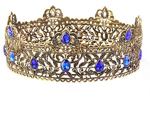 LEEMASING Herren Krone Metall Erwachsene Männer Geburtstag Abschlussball Homecoming Party König Krone für Cosplay Hochzeit, Medium, Metall, Strass