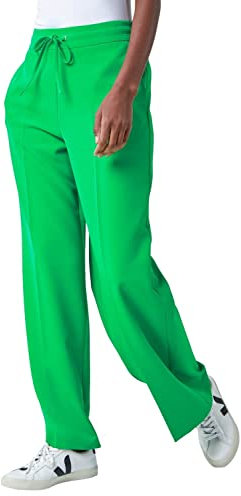 Roman Originals Wide Leg Tie Front Trouser for Women UK - Ladies Everyday Holiday Spring Summer Comfy Soft Evening Vacation Work Party - Green - Size 18