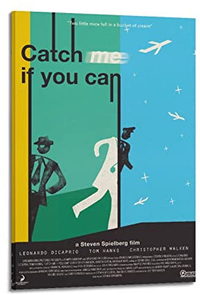 INKLOT Caonidaye 2002 Catch Me If You Can – Filmposter Dekorative Malerei Leinwand Wandposter und Kunstbild Druck Moderne Familie Schlafzimmer Dekor Poster 60 x 90 cm