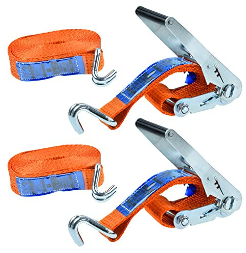Rexxer 2er Set Spanngurte mit Ratsche und Haken 5 Tonnen | Zurrgurte 10m lang, 50 mm breit | wetterfest & robust Ratschengurt | ideal für Autos, LKW und mehr | TÜV/GS geprüft
