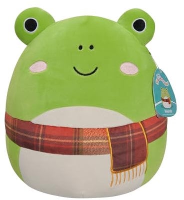Squishmallows SQCR04581 - Wendy der Frosch mit Schal 30 cm, offizielles Kelly Toys Plüsch, superweiches Kuscheltier