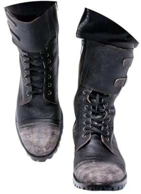 Minetom Herren Western Cowboy Stiefel Stiefeletten Reiterstiefel Vintage Combat Boots Stiefel Biker Boots Mit Blockabsat A Schwarz 43 EU