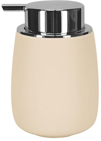 Kleine Wolke Seifenspender ECLIPSE Sandbeige | 280 ml Fassungsvermögen, hergestellt aus Steinzeug gummiert