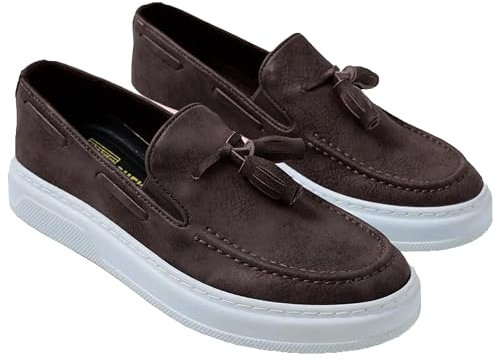 Solaress 127 Herren Sneaker, Leder Halbschuhe für Manner (Dunkelbraun, eu_Footwear_Size_System, Adult, Men, Numeric, medium, Numeric_42)