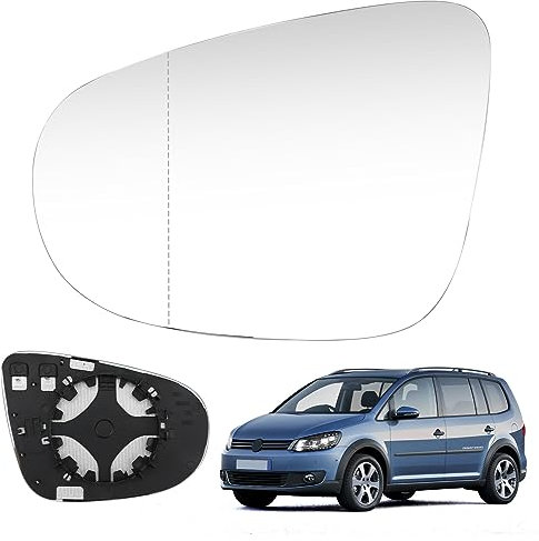 Rückspiegelglas Spiegelglas Auto Außen Spiegelglas Ersatz Beheizbar Außenspiegel Kompatibel mit VW Touran (2010-2014) (Links)