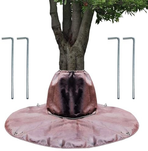 HOVCEH Winterschutz für Palmen Wurzel, Palmen Winterschutz Draußen, Palmen Wurzelschutz für den Winter, Abdeckung Pflanzen Frostschutz Kälteschutz, Bis 30cm Durchmesser, Doppelte Isolierung, Braun