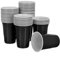 Komonee Black Cups 16oz 500ml Wide Rimmed Disposable American Superbowl Party Cups USA Adult Novelty Plastic Glass 96pc