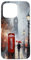 Hülle für iPhone 15 Pro Max Handyhülle, Motiv „Wet London“, Motiv: Rote Telefonzelle, Uhrturm