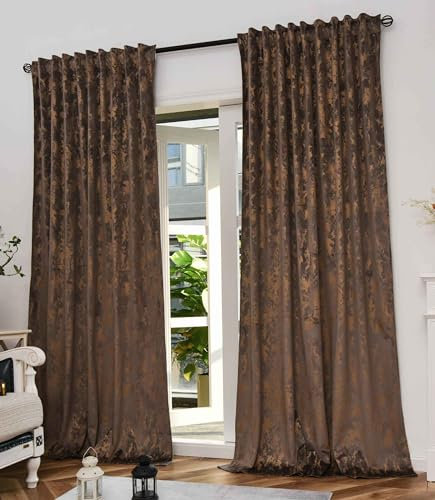 Gardinenbox 2er Set Vorhänge Samt Damast HxB 245x140 cm Taupe Gold »Milano Star« Vorhang mit Foliendruck und Multiband Aufhängung: Königlicher Luxus für Ihr Zuhause, 2023300-2