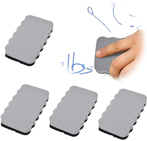 4Pcs Cancellino Lavagna Magnetica Bianca, 5 Gomma Secco Cancellino Lavagna Gesso Magnetica per Lavagne Magnetiche Bianche, Lavagne Planning e Lavagne in Ardesia