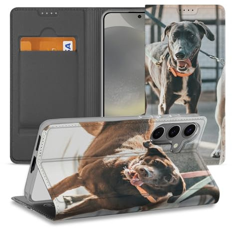 B2Ctelecom Hülle mit Ständer für Samsung Galaxy S24 Handyhülle Selbst Gestalten mit Foto oder Tekst