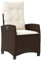 KOIECETA Gartensessel Verstellbar mit Kissen Braun Poly Rattan