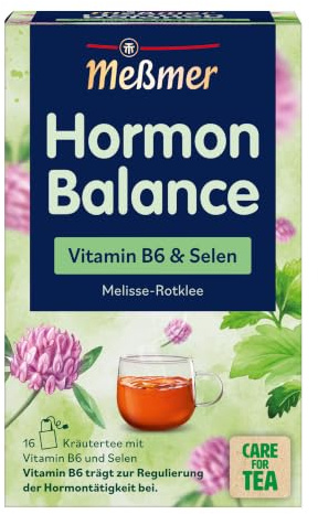 Meßmer Hormon Balance | Vitamin B6 & Selen | Kräutertee mit Melisse & Rotklee | 16 Teebeutel