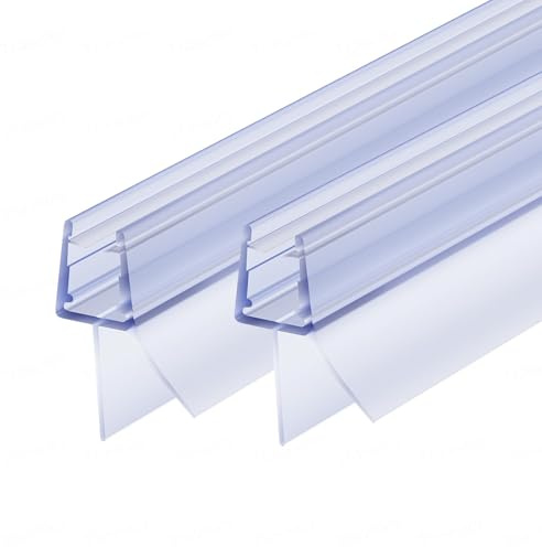 SVNR 2 x 100 cm Duschdichtung, Perfekter Passform für 4-6mm Gerade Glastür Stärken Duschdichtungen für Duschtüren, Langlebige Duschtürdichtung unten- 100% wasserdicht - Einfache Installation
