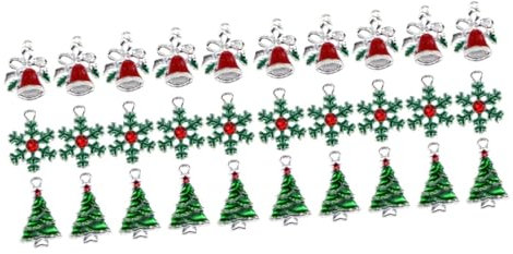 Sewroro 30 Stk Schmuckanhänger Weihnachtsschmuck Glöckchen-anhänger Weihnachtszauber Weihnachtsstrumpffüller Kettenanhänger Weihnachts-flatback-knöpfe Weihnachtliche Bastelzauber