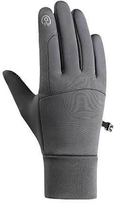 Figarge Warme Winterhandschuhe Unisex Touchscreen Handschuhe Rutschfeste Thermohandschuhe Winddichte Winterhandschuhe für Männer Frauen Wandern Reiten Fahren Radfahren (Grau)