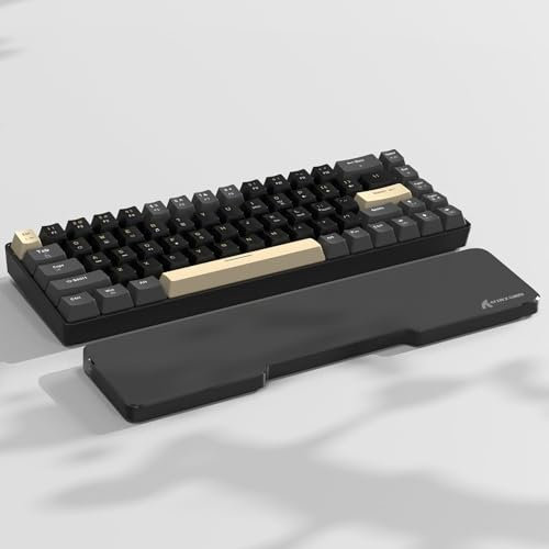 ATTACK SHARK 68 Keys CNC Acrylic Keyboard Wrist Rest,Transparent Palm Rest, Compact 60% Gaming Mechanical Keyboard Wrist Pad, Ergonomic Wrist Support for Offices, Homes, Anti-Slip Base -Black