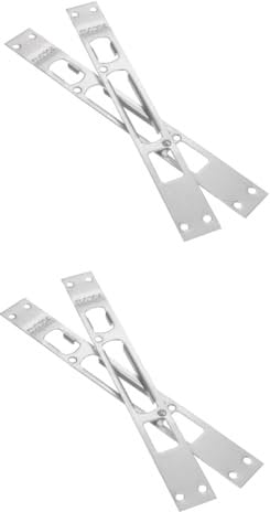 IWOWHERO 4 Pcs Door Frame Buckle Strike Deadbolt Door Bar Devices Locks Door Jam Door Lock Plates 2x4 Front Door Security Lock Pad Plate Covers Board Stop Hinges Push Silver Stainless Steel