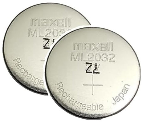 2 batterie Maxell ML2032 ricaricabili – Sostituzione durevole per batterie usa e getta, batterie di ricambio originali in pratico pacchetto di derKosie®