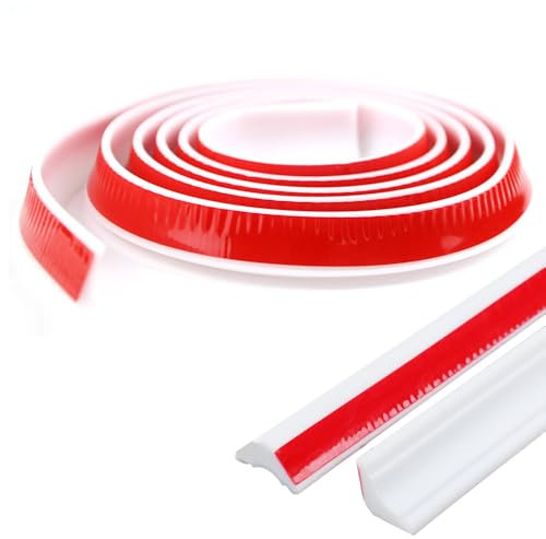 Sxutop 150cm Wasserstopper Dusche Selbstklebend Schwallschutzleiste Silikon Wasserstopper Weiß Wassersperre Dusche Boden Wasserbarriere Duschdichtung Selbstklebend für Küchen, Bäder, Waschbecken