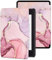MOKASE Étui pour Kindle Paperwhite 7 Pouces (12e gén. 2024) & Kindle Colorsoft Signature Edition 1st Gen 2024, Protection de Main en Cuir PU Ultra-Mince avec Dragonne pour 2024 E-Reader, Pink Marble