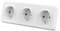 Toma de Corriente Schuko de 3 Enchufes, Toma de Pared Triple Empotrada (16A/250V), Enchufe Estándar UE Toma de Corriente Triple Separada 224 * 82mm, para Dormitorio, Cocina, Oficina, Blanco