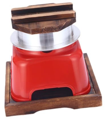 KESOTO Juego Arrocera Japonesa para Cocinar Al Aire Libre Y Hacer Picnics, Rojo 12.5cm, Individual