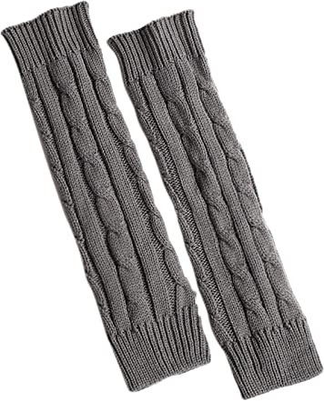 Strickwolle Winter Warm Beinflor Dicke Mädchen Groß, grau, One size