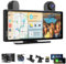 Carpuride W903S Tragbares Kabelloses Carplay Android Auto mit Dashcam–HD-IPS-Bildschirm, 4K-Frontkamera+1080P-Rückkamera + 1080P-Infrarotkamera, Loop-Aufnahme, Bluetooth, GPS, Siri, Musik